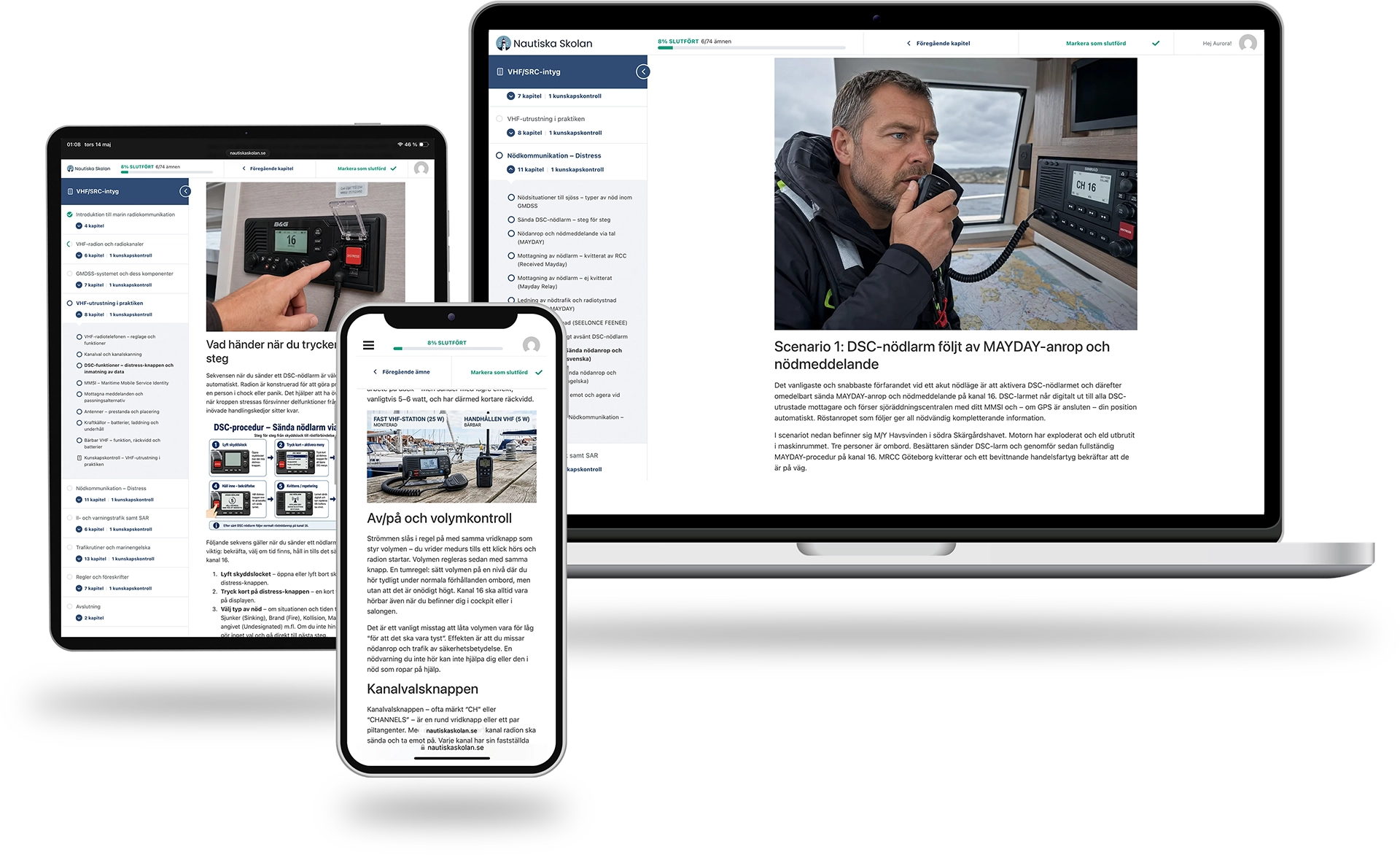 Onlinekurs i SRC-intyg för VHF radio